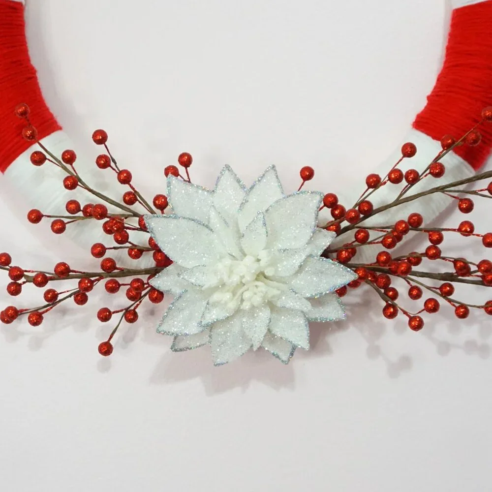 Holly Berries Yarn Wreath